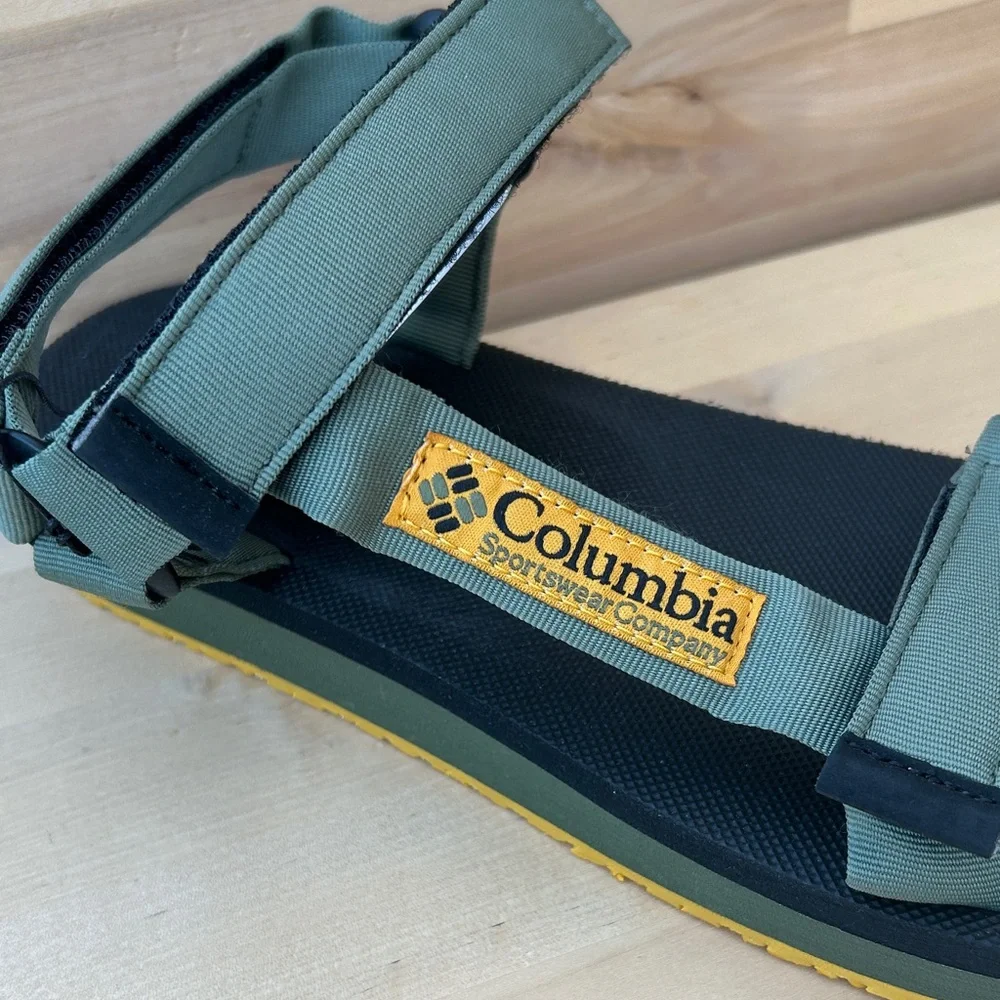 Columbia Mens Breaksider Sandal Mosstone Golden Yellow BM0486-302 Size 12 NWT